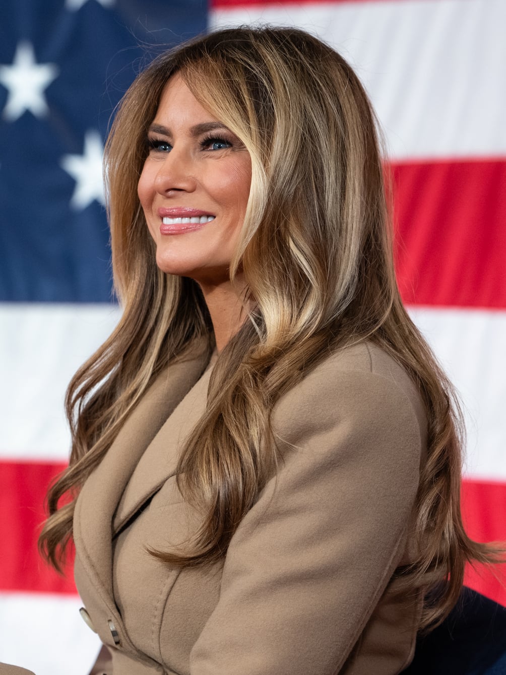 President Donald Trump and First Lady Melania Trump make remarks to military families at Fort Bragg, North Carolina, Friday, February 13, 2026. (Official White House Photo by Andrea Hanks)