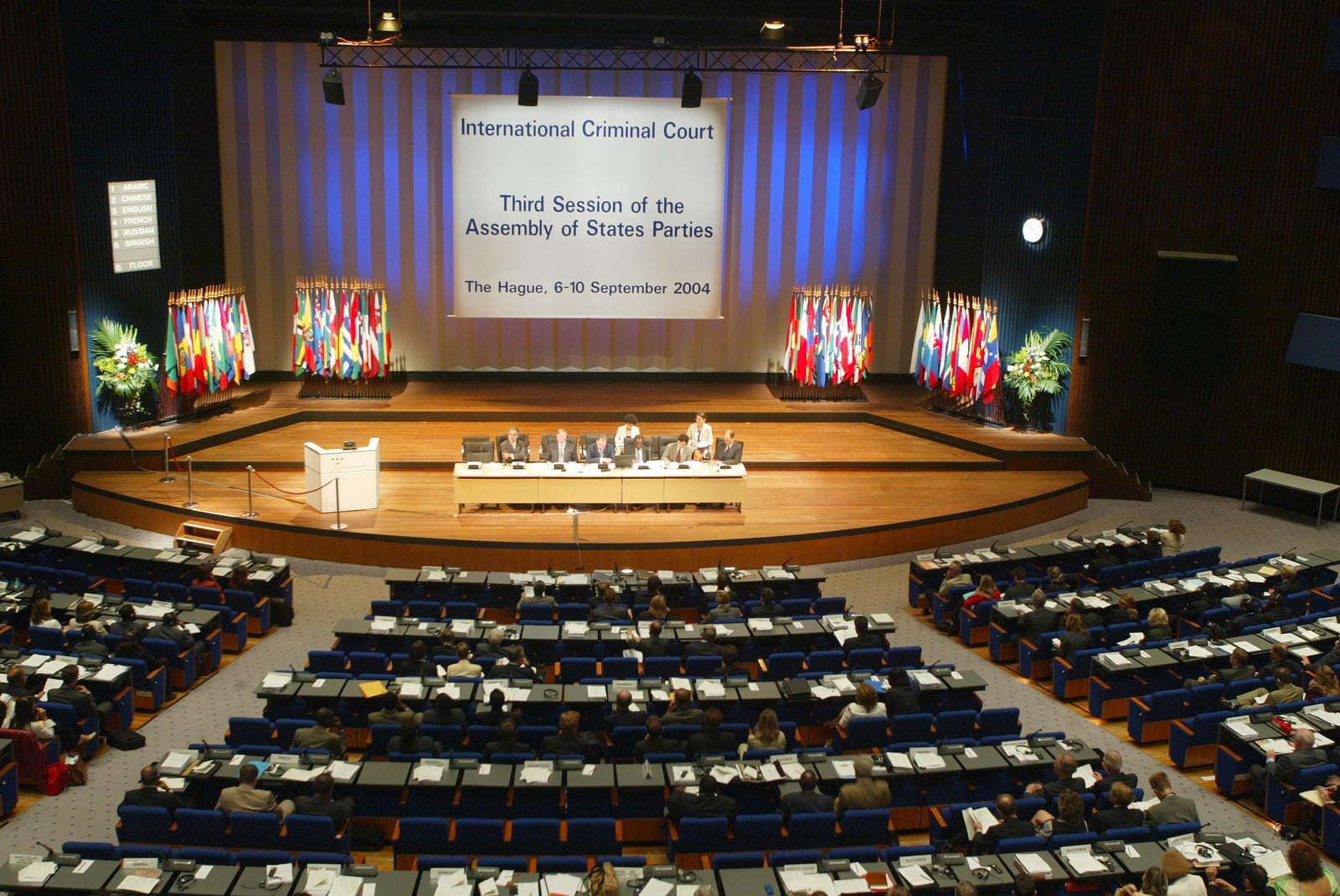 The third Assembly of States Parties to the Rome Statute of the International Criminal Court is held in The Hague, the Netherlands in the Fall 2004.