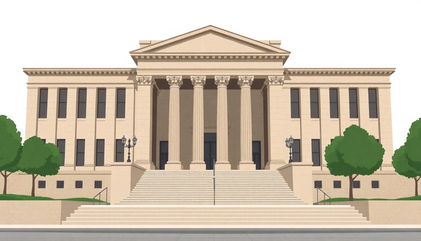 Argentine Supreme Court Palacio de Justicia Buenos Aires facade, stone columns, entrance steps, daylight