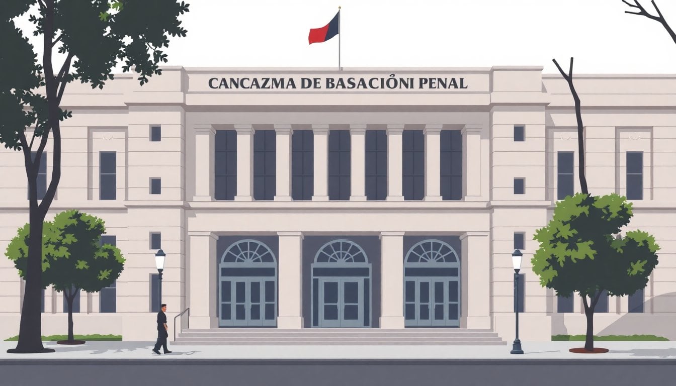 Cámara Federal de Casación Penal building facade in Buenos Aires, exterior view, daylight, no people